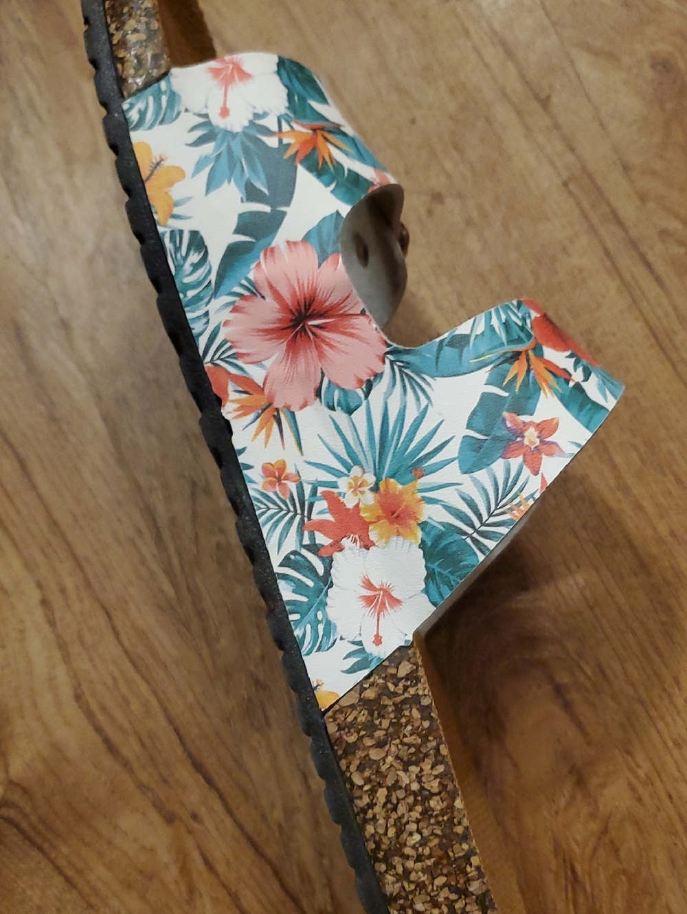 Floral Double Buckle Slide Sandals Size L 9-10 - Picture 3 of 4